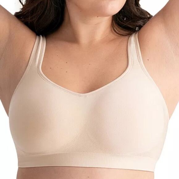 TRUEKIND Daily Comfort Wirefree Shaper Bra NUDE Support Stretch NWT XL - Picture 1 of 8